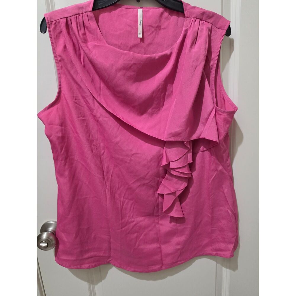 Modcloth Pink ruffle tank shell top Size Large